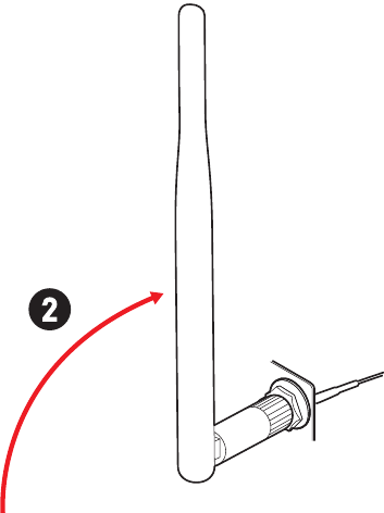 MSI - MPG B650I EDGE WIFI - Installing Antennas - Step 2 - Orient the antennas Installing Antennas - Step 2 - Orient the antennas