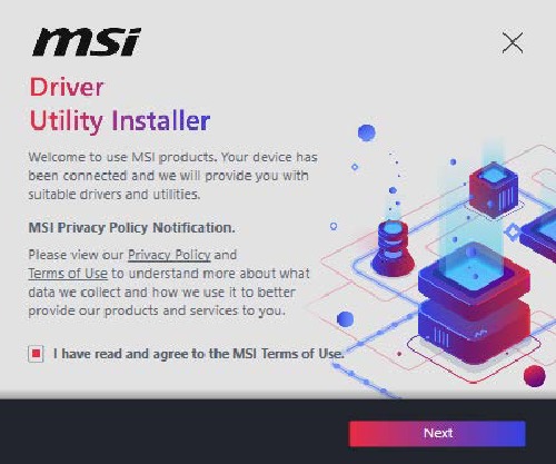 MSI - MPG B650I EDGE WIFI - Installing Drivers - Step 1 Installing Drivers - Step 1