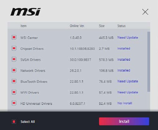 MSI - MPG B650I EDGE WIFI - Installing Drivers - Step 2 Installing Drivers - Step 2