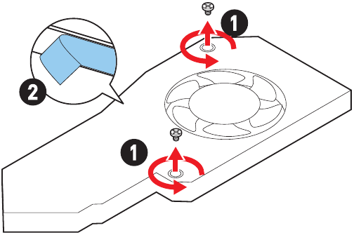 MSI - MPG B650I EDGE WIFI - Installing M.2 module into M2_1 slot - Step 1 Installing M.2 module into M2_1 slot - Step 1