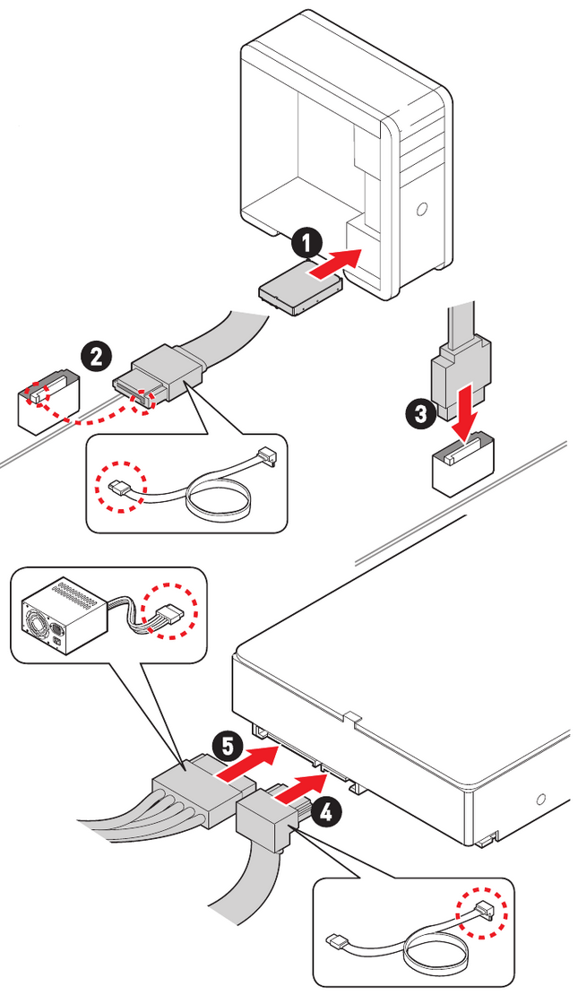 MSI - MPG B650I EDGE WIFI - Installing SATA Drives Installing SATA Drives