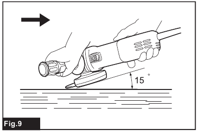 Makita - 9557HNR - Grinding and sanding operation Grinding and sanding operation