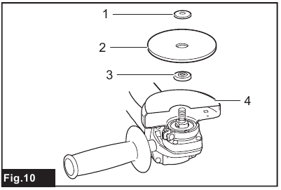 Makita - 9557HNR - Operation with abrasive cut-off / diamond wheel Operation with abrasive cut-off / diamond wheel