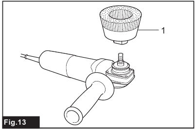 Makita - 9557HNR - Operation with wire cup brush Operation with wire cup brush