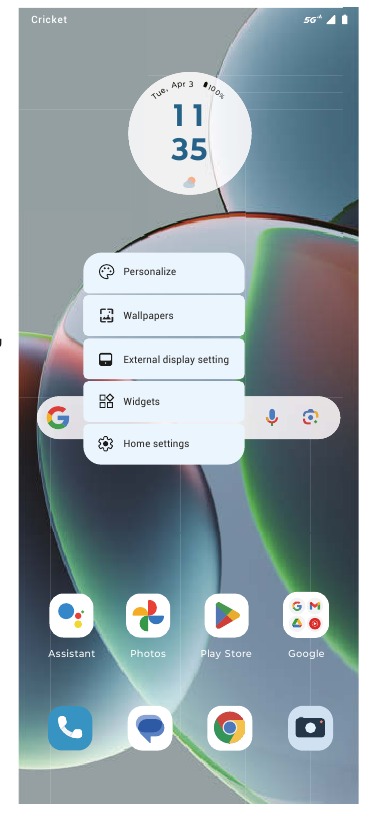Motorola - Razr - Customizing home screens Customizing home screens