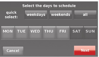 Honeywell - RTH9580 - Adjusting program schedules - Step 4 Adjusting program schedules - Step 4