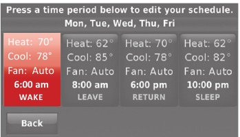 Honeywell - RTH9580 - Adjusting program schedules - Step 5 Adjusting program schedules - Step 5