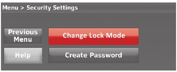Honeywell - RTH9580 - Adjusting security settings - Step 2 Adjusting security settings - Step 2