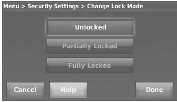 Honeywell - RTH9580 - Adjusting security settings - Step 3 Adjusting security settings - Step 3