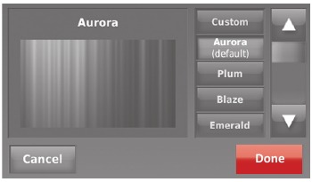 Honeywell - RTH9580 - Customizing screen colour - Step 3 Customizing screen colour - Step 3