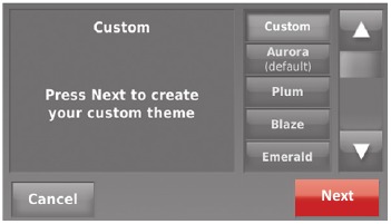 Honeywell - RTH9580 - Customizing screen colour - Step 4 Customizing screen colour - Step 4