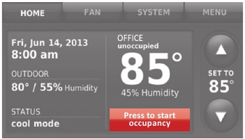 Honeywell - RTH9580 - Initiating occupancy mode: business use Initiating occupancy mode: business use