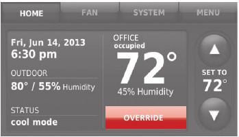 Honeywell - RTH9580 - Overriding schedules: business use - Step 2 Overriding schedules: business use - Step 2