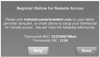 Honeywell - RTH9580 - Registering your thermostat online - Step 4 Registering your thermostat online - Step 4