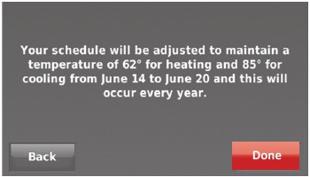 Honeywell - RTH9580 - Setting custom events: business use - Step 4 Setting custom events: business use - Step 4