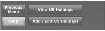 Honeywell - RTH9580 - Setting holiday schedule: business use - Step 1 Setting holiday schedule: business use - Step 1