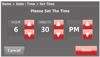 Honeywell - RTH9580 - Setting the time/date - Step 3 Setting the time/date - Step 3