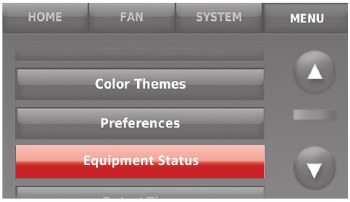 Honeywell - RTH9580 - Viewing equipment status - Step 2 Viewing equipment status - Step 2