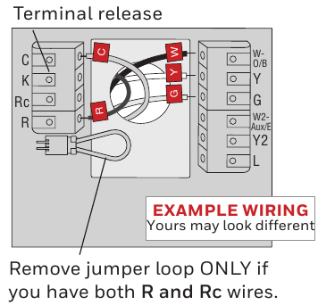 Honeywell - RTH9580 - Wiring (Conventional System) - Step 1 Wiring (Conventional System) - Step 1
