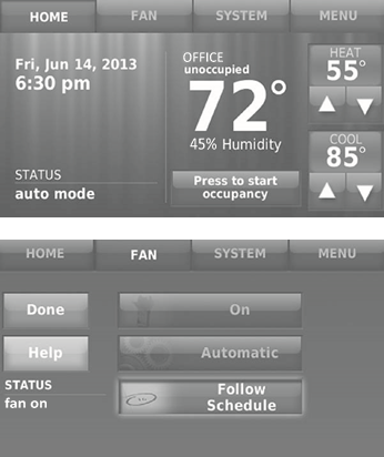 Honeywell - WIFI 9000 COLOR TOUCHSCREEN - Pre-occupancy purge Pre-occupancy purge
