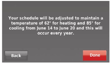 Honeywell - WIFI 9000 COLOR TOUCHSCREEN - Setting custom events: business use - Step 4 Setting custom events: business use - Step 4