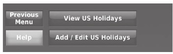 Honeywell - WIFI 9000 COLOR TOUCHSCREEN - Setting holiday schedule: business use - Step 1 Setting holiday schedule: business use - Step 1