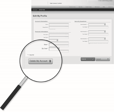 Honeywell - WIFI 9000 COLOR TOUCHSCREEN - Unregistering your thermostat Unregistering your thermostat