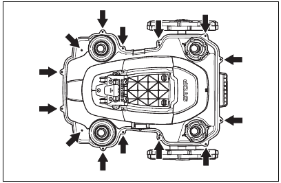 Husqvarna - AUTOMOWER 430XH - Removing the battery - Step 1 Removing the battery - Step 1