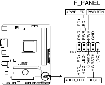 Asus - A55BM-K - A55BM-K System panel connector A55BM-K System panel connector
