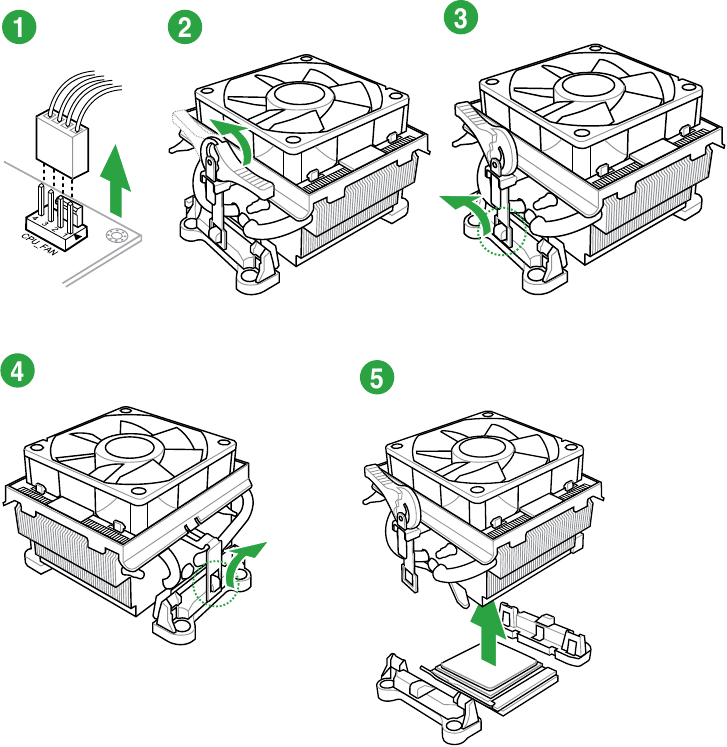 Asus - A55BM-K - To uninstall the APU heatsink and fan assembly To uninstall the APU heatsink and fan assembly