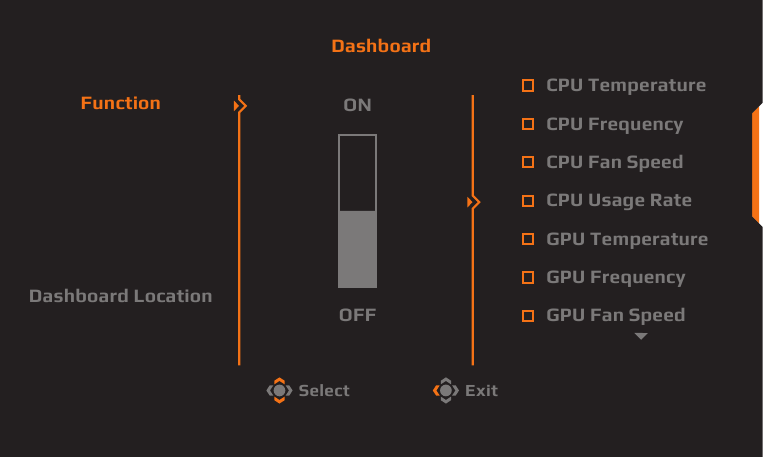 GIGABYTE - AORUS FI27Q-P - Dashboard - Step 1 Dashboard - Step 1