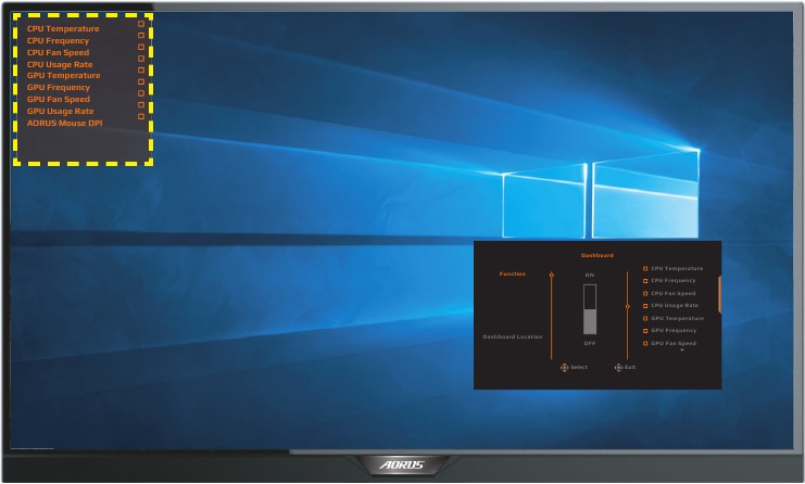 GIGABYTE - AORUS FI27Q-P - Dashboard - Step 2 Dashboard - Step 2