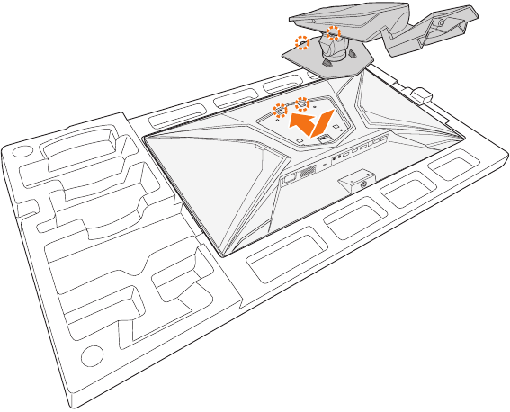 GIGABYTE - AORUS FI27Q-P - Installing the Monitor Base - Step 1 Installing the Monitor Base - Step 1