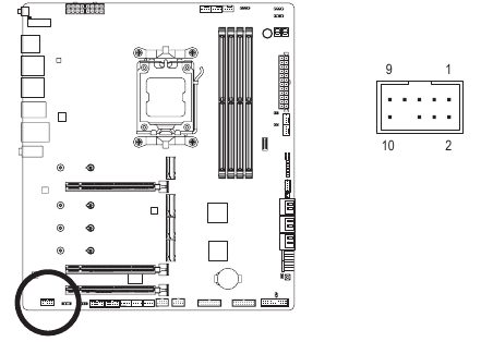 GIGABYTE - X670E AORUS MASTER - F_AUDIO (Front Panel Audio Header) F_AUDIO (Front Panel Audio Header)