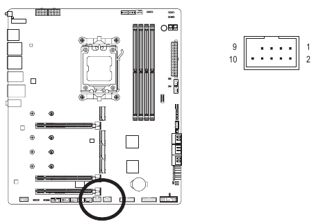 GIGABYTE - X670E AORUS MASTER - F_USBI/F USB2 F_USBI/F USB2