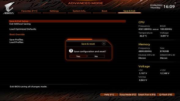 GIGABYTE - MODEL S - Saving the BIOS Settings and Exiting Saving the BIOS Settings and Exiting