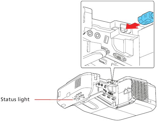 Epson - PowerLite 670 - Turning on your equipment - Step 1 Turning on your equipment - Step 1