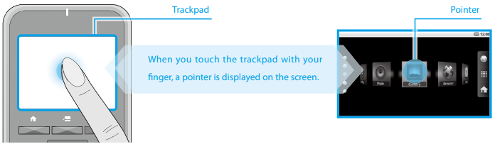 Epson - Moverio BT-100 - Basic Operations - Using the trackpad Basic Operations - Using the trackpad