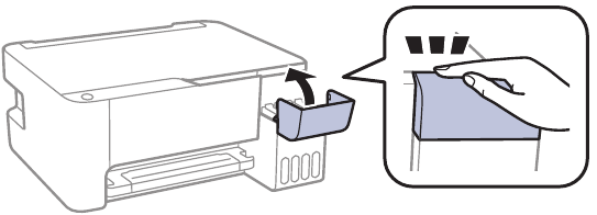 Epson - ET-2400 - Filling ink tanks - Step 8 - Close ink tank cover Filling ink tanks - Step 8 - Close ink tank cover