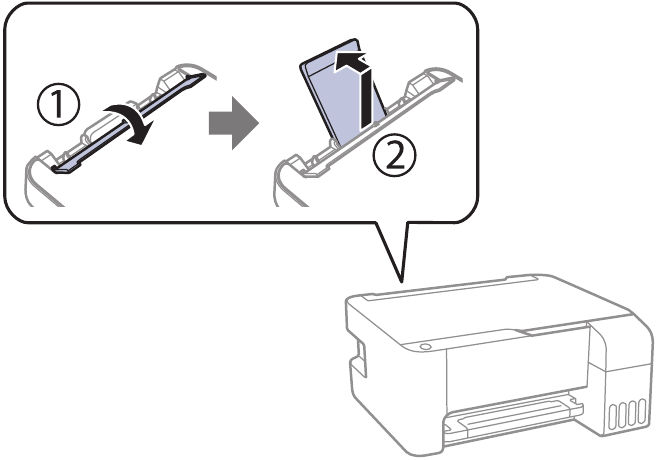 Epson - ET-2400 - Loading paper - Step 1 - Raise the paper support Loading paper - Step 1 - Raise the paper support