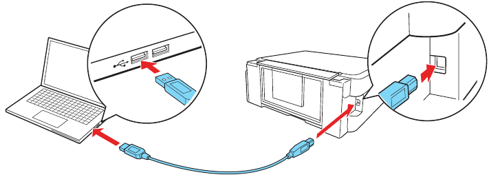Epson - ET-2600 - Connecting a product with a USB cable Connecting a product with a USB cable