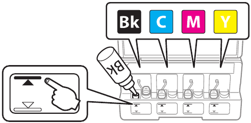 Epson - ET-2600 - Filling ink tanks - Step 4 - Fill the tank Filling ink tanks - Step 4 - Fill the tank