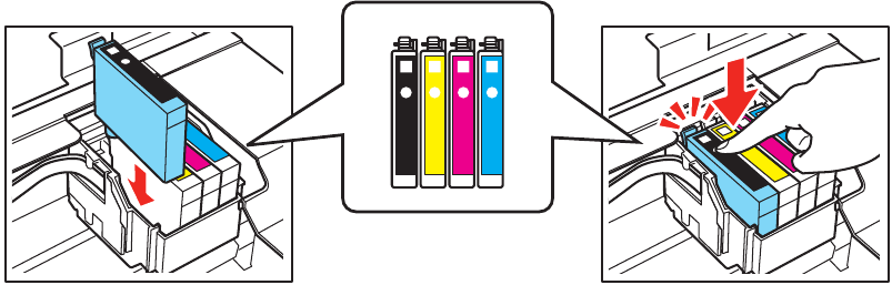 Epson - Small-in-One XP-300 - Install ink cartridges - Step 4 Install ink cartridges - Step 4