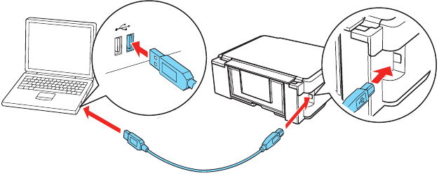 Epson - XP-410 - Make sure the printer is connected as shown Make sure the printer is connected as shown