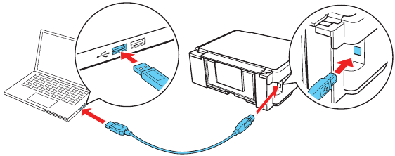 Epson - Small-in-One XP-330 - Make sure the printer is connected as shown Make sure the printer is connected as shown