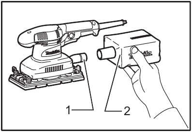 Makita - BO3710 - Attaching the Dust bag Attaching the Dust bag