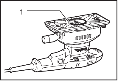 Makita - BO3710 - Installing a Hook-and-loop abrasive paper - Step 3 Installing a Hook-and-loop abrasive paper - Step 3