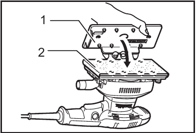 Makita - BO3710 - Installing/removing abrasive paper without holes Installing/removing abrasive paper without holes