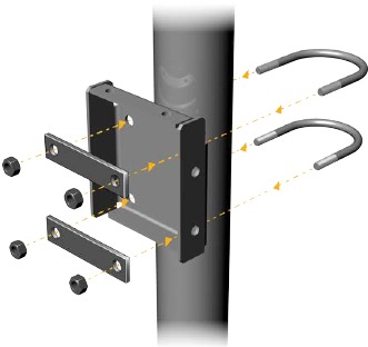 Emerson - Micro Motion 5700 - Mount the transmitter to a pole - Step 1 Mount the transmitter to a pole - Step 1
