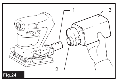 Makita - DBO480 - Installing and removing dust bag - Step 1 Installing and removing dust bag - Step 1
